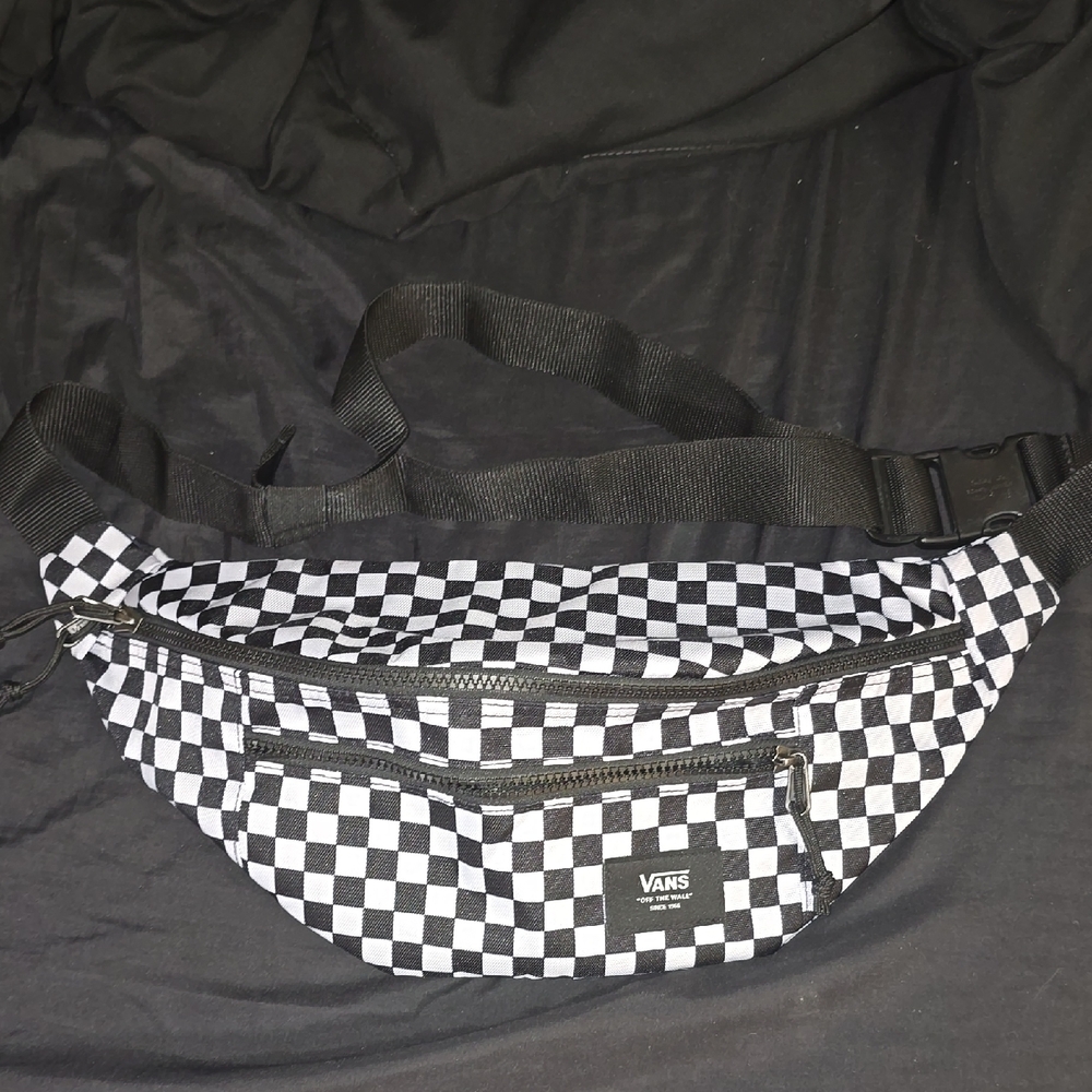 Vans Men's Checkered Belt Bag in Black and White